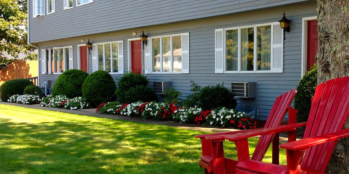 Front entrance with adirondack